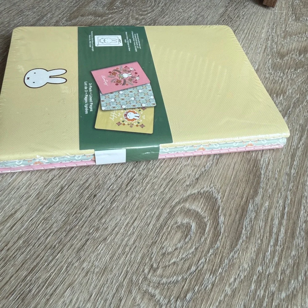 Miffy Notebook Trio 3-Pack Lined Journals Pink Yellow Blue Orange Circle Studio